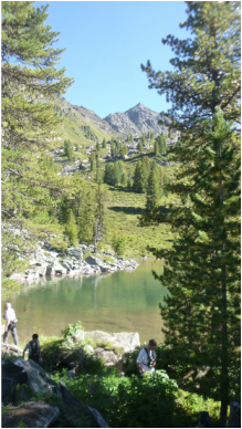 An alpine lake to cool off in and get some water